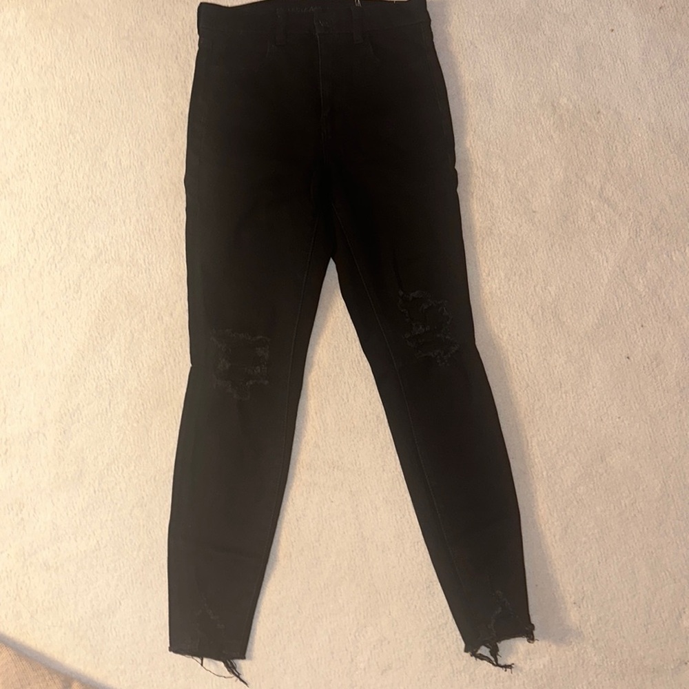 American Eagle Black Ripped Skinny Jeans